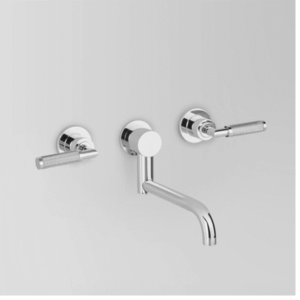 Astra Walker - Assemble Knurled Icon + Lever - A68.29.KN - Wall Set with 200mm Swivel Spout - Chrome