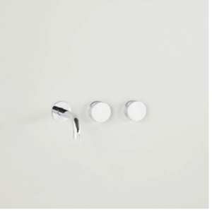 Astra Walker - Assemble Dial -  A81.05.O.V5 - Offset Wall Set with Knurled Handles, 150mm Spout - Chrome