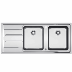 Franke - ANX221 LHD/RHD - Aton Double Bowl Sink w/ Drainer - Stainless Steel