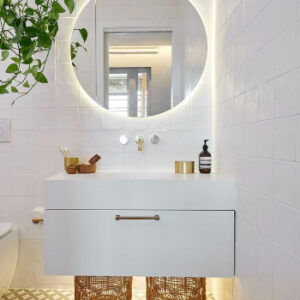Rifco - Cirque - CIR900 - Shaving Mirror Cabinet 900mm - White Gloss