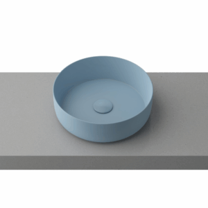Timberline - Allure - ALL-BS-360-BM-U - Round Above Counter Ceramic Basin - Blue Matte