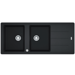 Franke - BFG621MB - Basis Double Bowl Sink w/ Drainer - Matte Black Fragranite