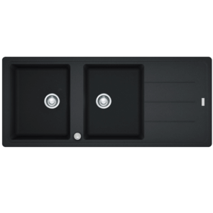 Franke - BFG621ON - Basis Double Bowl Sink w/ Drainer - Onyx Fragranite