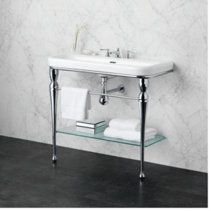 Victoria + Albert - Candella 100 - CAN-100-3TH-PC - Washstand - Polished Chrome /  White