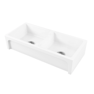 Abey - Chambord Charles - CHARLES-1W - Large Double Bowl Fireclay Kitchen Sink