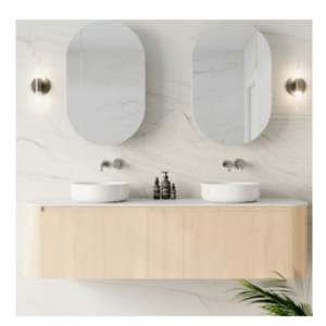 Rifco - Contour - CON18CGW2 - Double Drawer Vanity with Corian Solid Surface Top 1800mm