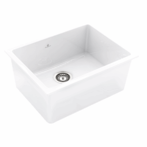 Abey - Chambord Constance - CONSTANCE-3W - Small Bowl Fireclay Kitchen Sink - White