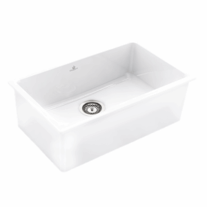 Abey - Chambord Constance - CONSTANCE-4W - Large Bowl Fireclay Kitchen Sink - White