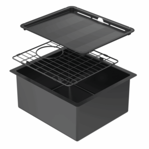 Abey - Piazza - CR340B - Square Bowl Sink - Black Pearl