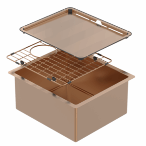 Abey - Piazza - CR340CO - Square Bowl Sink - Artisan Copper