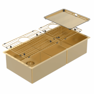 Abey - Piazza - CR500DG - One & 3/4 Square Bowl Sink - Eureka Gold