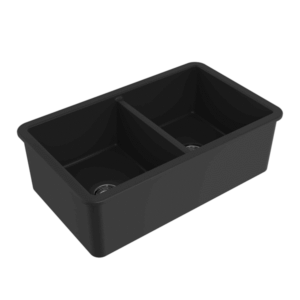 Turner Hastings - Cuisine - CUD85FS-MB - 85 x 46 Double Inset / Undermount Fine Fireclay Sink - Matte Black