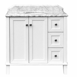 Turner Hastings - Coventry - CO90W - 90 x 55 Satin White Vanity with Under Counter Basin