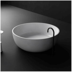 KasKadeStone - Dandy - DANDY1200MATWHITE - Freestanding Round Stone Bath 1200 - Matte White