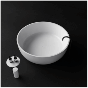 KasKadeStone - Dandy - DANDY1500MATWHITE - Freestanding Round Stone Bath 1500 - Matte White