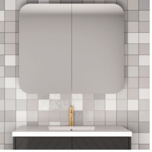 Rifco - Derwent - D750 - Double Door Mirror Cabinet 750mm - White Gloss