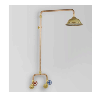 Astra Walker - Eden - A11.13.V1 - Shower Set with Red & Blue Handle - Natural Copper