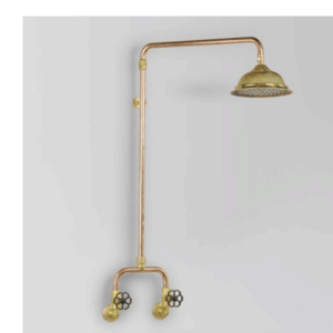 Astra Walker - Eden - A11.13.V2 - Shower Set with Gloss Black Handle - Natural Copper