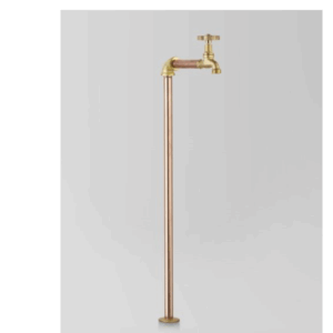 Astra Walker - Eden - A11.16.22 - Pillar Tap Floor Mounted with Brass Handle - Natural Copper