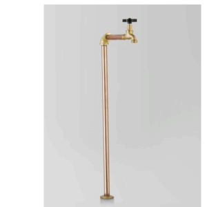 Astra Walker - Eden - A11.16.22.V2 - Pillar Tap Floor Mounted with Gloss Black Handle - Natural Copper