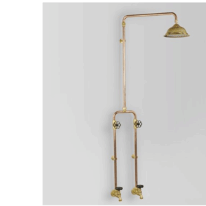 Astra Walker - Eden - A11.17.V2 - Shower & Bath Set with Black Gloss Handle - Natural Copper