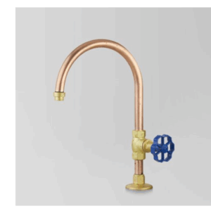 Astra Walker - Eden - A11.40.V1B - Pillar Tap with Blue Handle - Natural Copper