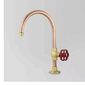 Astra Walker - Eden - A11.40.V1R - Pillar Tap with Red Handle - Natural Copper