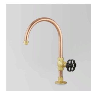 Astra Walker - Eden - A11.40.V2 - Pillar Tap with Gloss Black Handle - Natural Copper