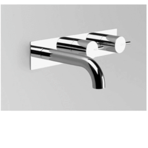 Astra Walker - Icon - A69.05.OBP.00 - Wall Set on Backplate Offset with 150mm Spout - Chrome