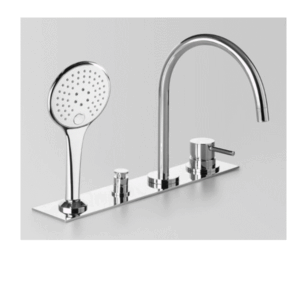 Astra Walker - Icon - A69.48.42.V5.00 - Wall Set with Multi Function Hand Shower on Backplate - Chrome