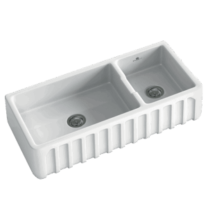 Abey - Chambord Louis - LOUIS-3W - 1 and 1/2 Bowl Ceramic Sink