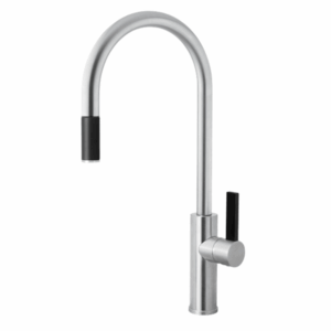 Abey - Armando Vicario - LUZ - LUZ-1BC - Gooseneck Pull Out Mixer - Brushed Chrome