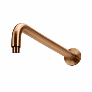 Meir - MA09-400-PVDBZ - Round Wall Shower Curved Arm 400mm - PVD Lustre Bronze