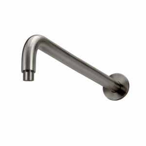 Meir - MA09-400-PVDGM - Round Wall Shower Curved Arm 400mm - Shadow Gunmetal