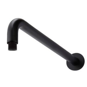 Meir - MA09-400 - Round Wall Shower Curved Arm 400mm - Matte Black