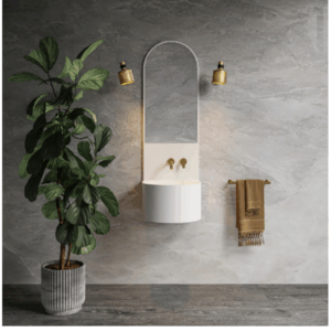 Omvivo - Marrakech - MAVMIWH - Wall Basin with Splashback & Curved Mirror