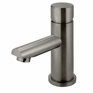 Meir - MB02PN-PVDGM - Round Pinless Basin Mixer - PVD Gunmetal