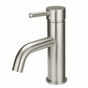 Meir - MB03-PVDBN - Round Basin Mixer Curved - PVD Brushed Nickel