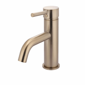 Meir - MB03-CH - Round Basin Mixer Curved - Champagne