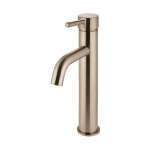 Meir - MB04-R3-CH - Round Tall Basin Mixer Curved - Champagne