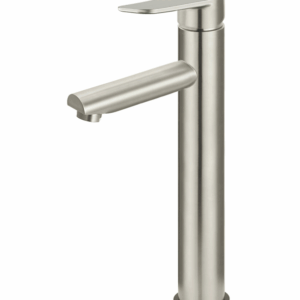 Meir - MB04PD-R2-PVDBN - Round Paddle Tall Basin Mixer - PVD Brushed Nickel