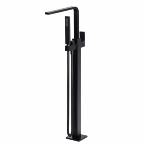 Meir - MB08 - Square Freestanding Bath Spout & Hand Shower - Matte Black