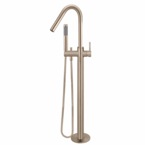 Meir - MB09-CH - Round Freestanding Bath Spout & Hand Shower - Champagne
