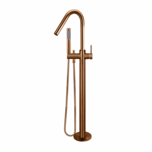 Meir - MB09-PVDBZ - Round Freestanding Bath Spout & Hand Shower - PVD Lustre Bronze