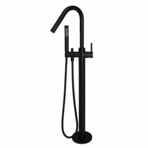 Meir - MB09 - Round Freestanding Bath Spout & Hand Shower - Matte Black