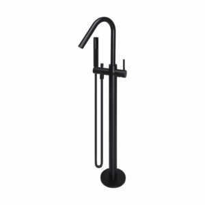 Meir - MB09PD - Round Paddle Freestanding Bath Spout & Hand Shower - Matte Black
