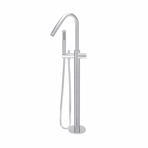 Meir - MB09PN-C - Round Pinless Freestanding Bath Spout & Hand Shower - Polished Chrome