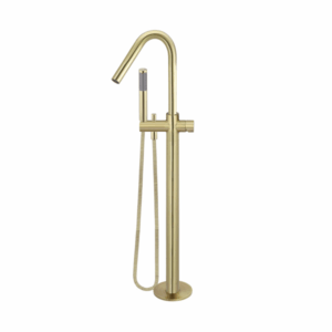 Meir - MB09PN-PVDBB - Round Pinless Freestanding Bath Spout & Hand Shower - PVD Tiger Bronze