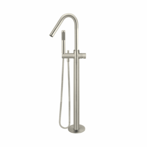 Meir - MB09PN-PVDBN - Round Pinless Freestanding Bath Spout & Hand Shower - Brushed Nickel