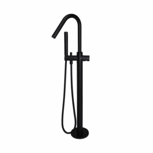 Meir - MB09PN - Round Pinless Freestanding Bath Spout & Hand Shower - Matte Black